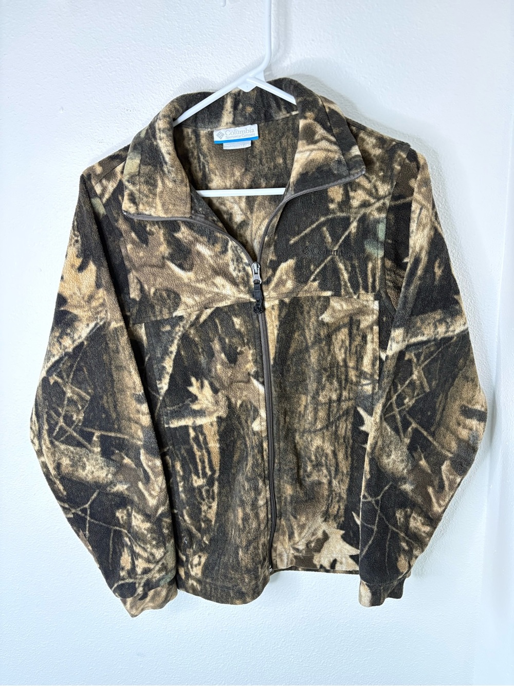 Columbia Kid's Brown Camouflage Fleece Jacket - XL (14/16)
